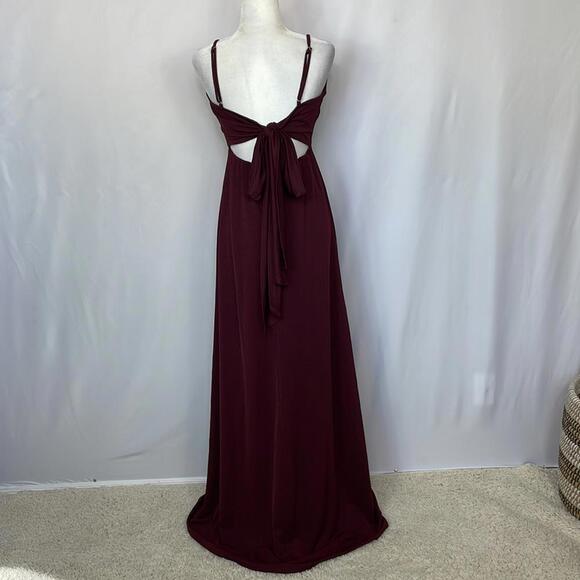 Birdy Grey Womens Benny Crepe Maxi Dress Cabernet Size M New - Picture 7 of 12